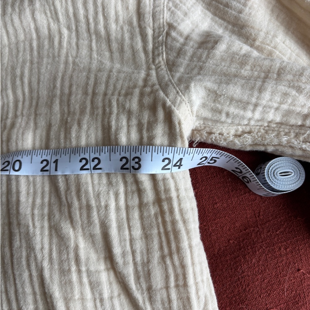 Aerie Casual Oversized Cotton Muslin Button Up/Bathing Suit Cover - Picture 4 of 5